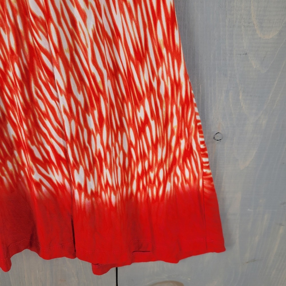 Athleta Fit and Flare‎ Dress Womens S Orange Orange White Reef Knit Jersey - Picture 5 of 8